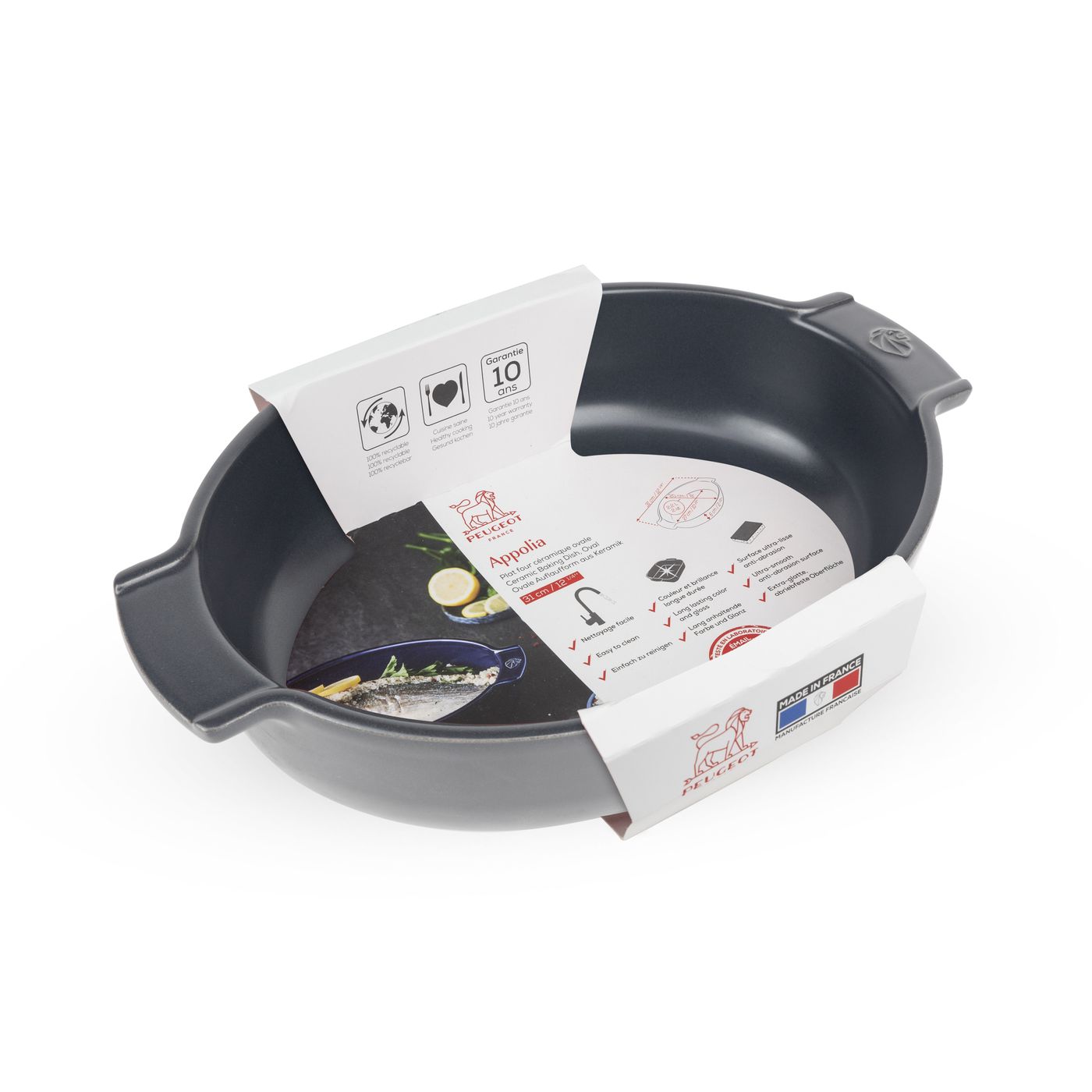 Plat à four ovale ardoise 31 cm